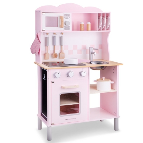 New Classic Toys Moderna Cocina Infantil con Placa Eléctrica Rosa