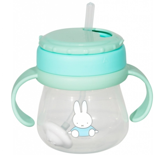 Miffy Taza de paja con manijas 250ml Menta