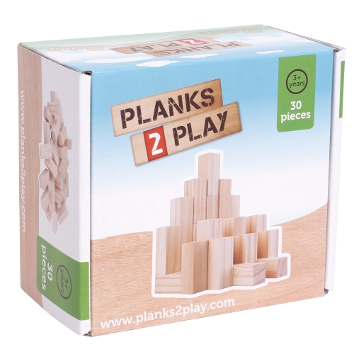 Planks2Play Pilares de madera 30 piezas pequeñas