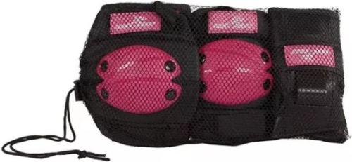 Street Runner Skate Conjunto de protección 6 partes Negro /Rosado S