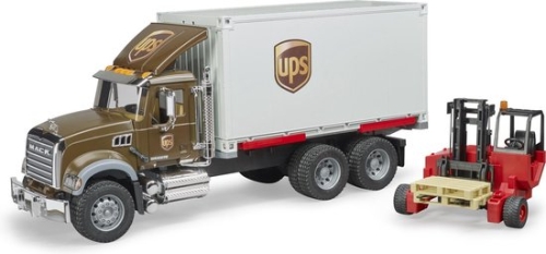 Bruder MACK camión UPS con carretilla elevadora