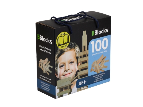 BBlocks 100 piezas en blanco en caja de cartón