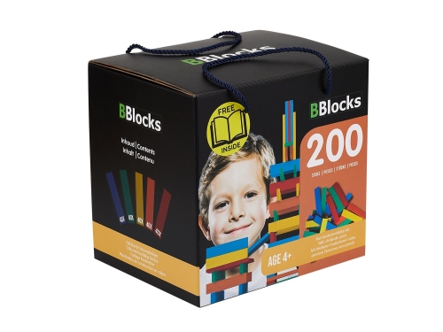 BBlocks 200 piezas color en caja de cartón