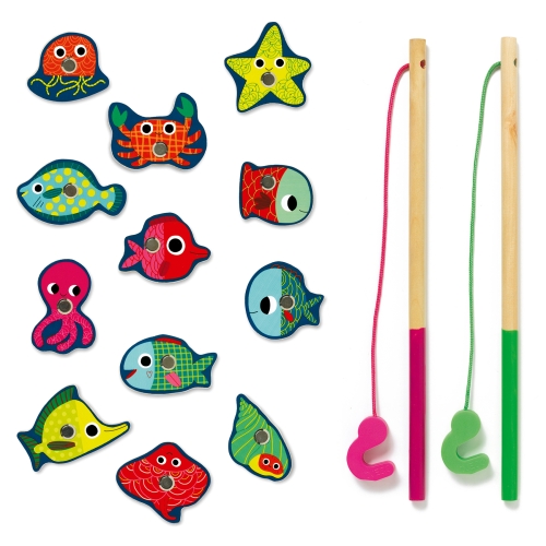 Djeco magnético juego de pesca peces de colores