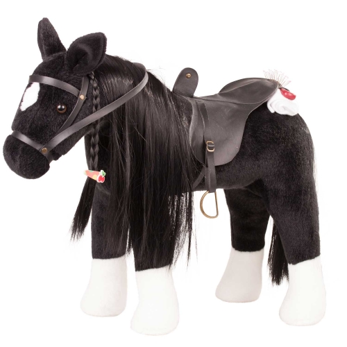 Götz Boutique, caballo de competición con silla y rienda, Rappe Max, negro, 37 cm