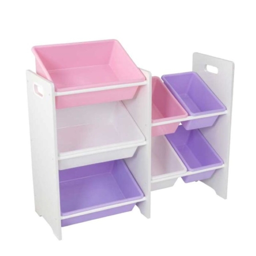 Armario Kidkraft con 7 contenedores de almacenaje Pastel y Blanco