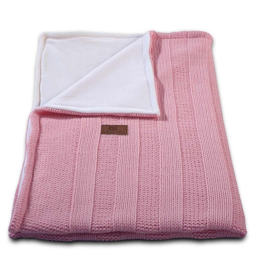 Manta de cuna única del bebé Chenille Costilla robusta de color rosa viejo