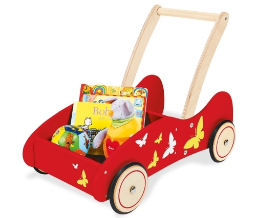 Carro Pinolino De Madera Kimi Rojo