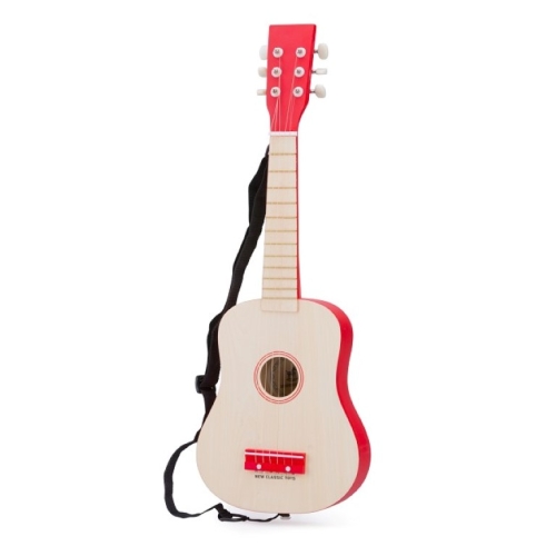 New Classic Toys Guitar el Luxe en blanco con rojo