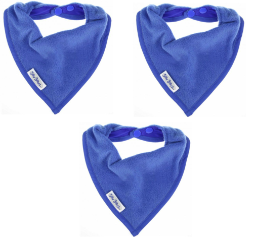 Silly Billyz Babero Fleece Bandana Babero Azul real 3 piezas
