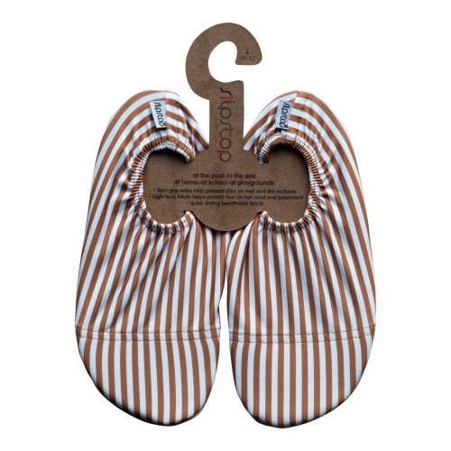Slipstop Zapato de natación para niños XL (33-35) rayas coñac
