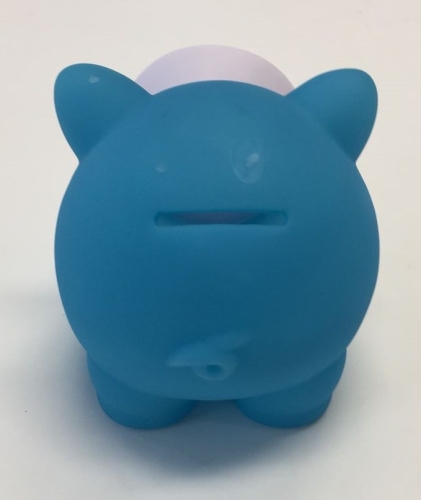 Piggy Bank Blue with White