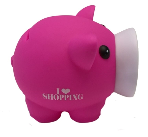 Piggy Bank Pink con blanco