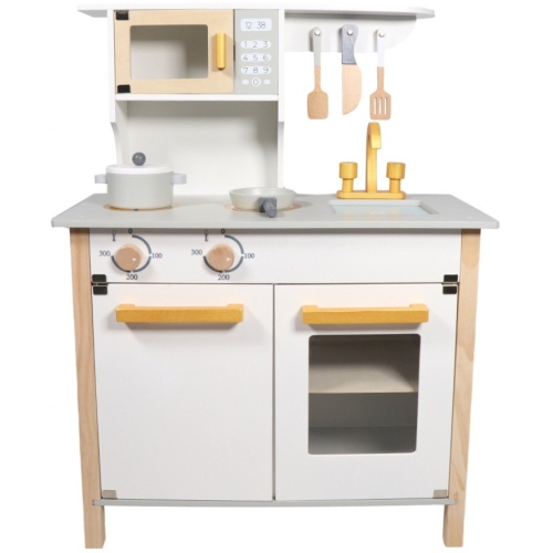 Tryco Cocina de madera blanco con dorado