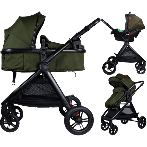 Silla de Paseo Ding 3 en 1 Liam Negro/Verde Bosque