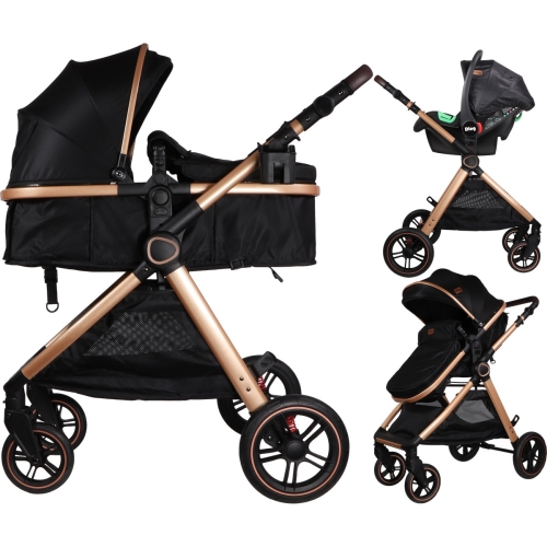Silla de Paseo Ding 3 en 1 Liam Negro/Rosa