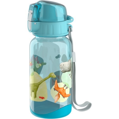 Haba bebiendo botella dinosaurios