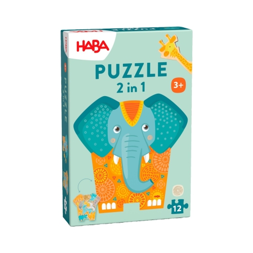 Haba Puzzle de madera 2 en 1 Elefante