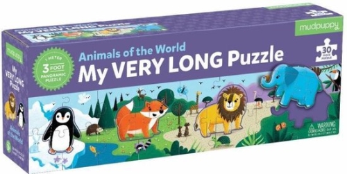 Mudpuppy Mi puzzle largo Animales del mundo 30 piezas