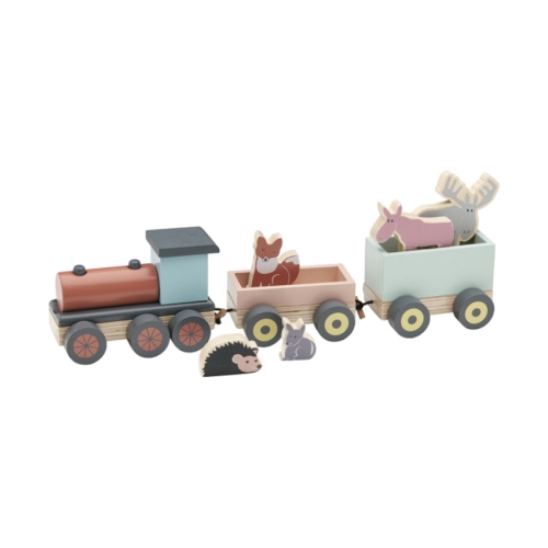 Kid's Concept Tren de madera con animales EDVIN
