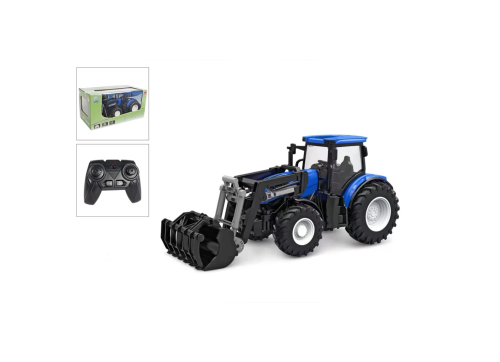 Tractor Globo Infantil con Luz y Cargador Frontal Azul