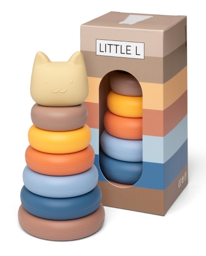 Little L Torre Apilable Gato Beige y Azul