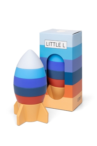 Little L Stacking Tower Rocket Azul y Naranja