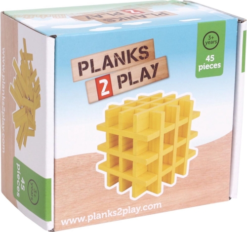 Planks2Play Tablones de madera 45 piezas amarillo