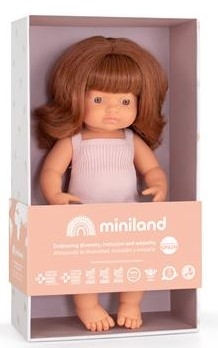 Muñeca Miniland Baby pelo rojo 38 cm 