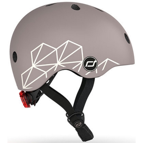 Scoot and Ride Casco XS marrón con líneas