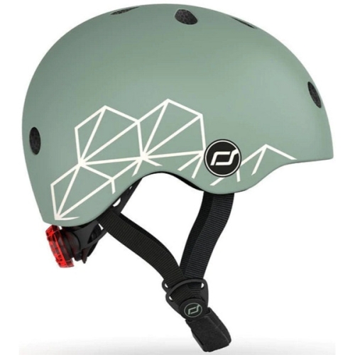 Scoot and Ride Casco XS verde con rayas