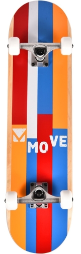 Move Skateboard Stripes Rojo