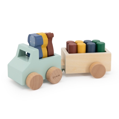 Trixie Coche de madera para animales con remolque