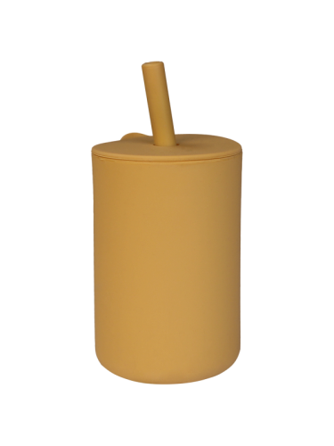 Tryco - Silicona - Taza con pajita - Oro miel 