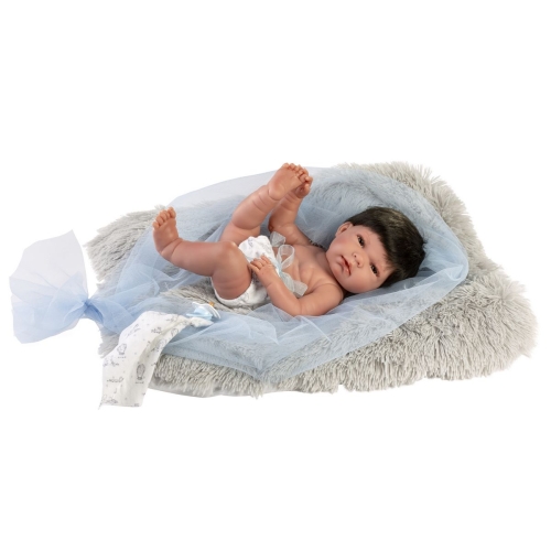 Llorens Muñeca Nico Azul con Almohada y Peluche 40 cm